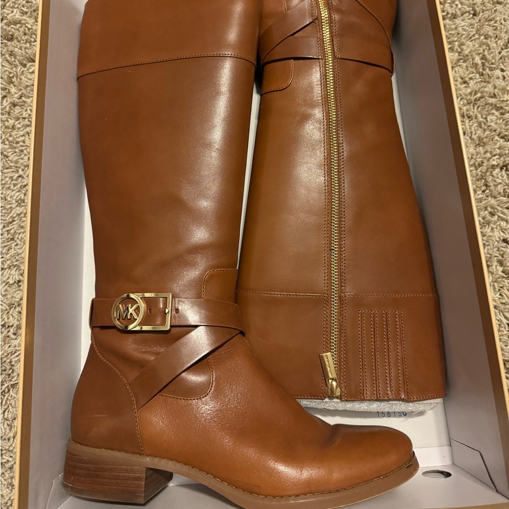 Michael Kors Tan Bryce Tall Boots